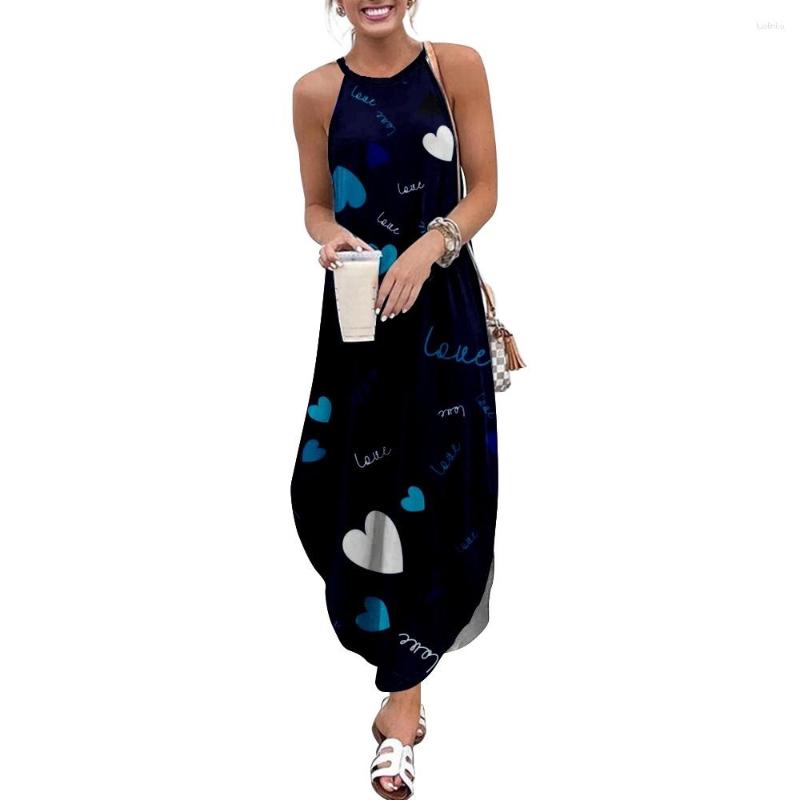 

Casual Dresses Women Love Printed Maxi Sleeveless Causal Summer Beach Dress SOJINM Sling Long Streetwear, Zy00958a18-a389