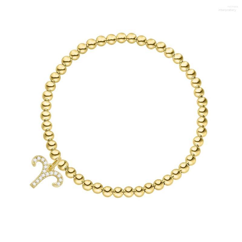 

Strand Trendy 12 Constellation Zodiac Sign Bracelet Zircon Pendant Gold Plated Beads Bangle For Women Horoscope Astrology Jewelry Gift