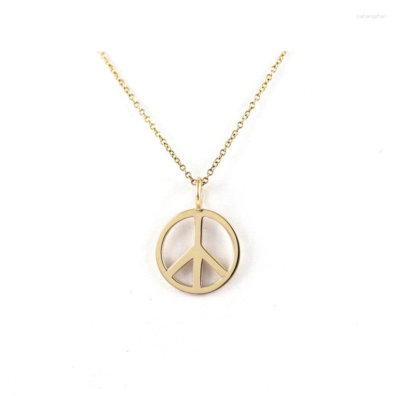 

Pendant Necklaces Stainless Steel Necklace For Women Peace Sign Symbol Pendent Chain Choker Fashion Jewelry Gifts Collares Para Mujer