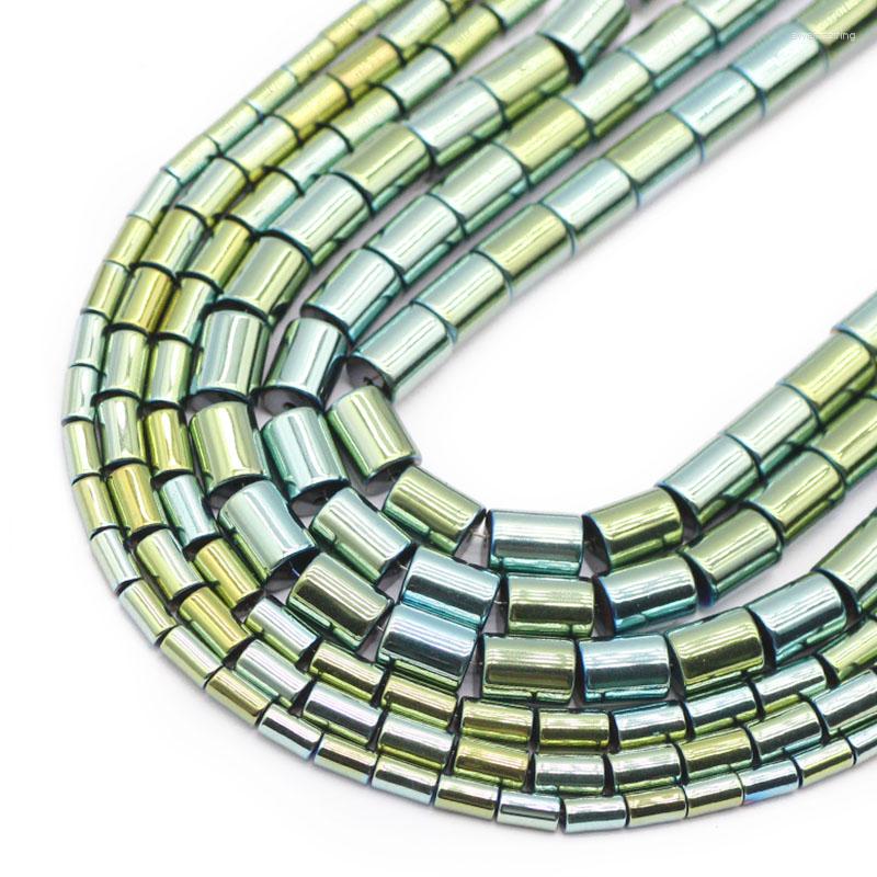 

Beads Cylinder Round Green Hematite Spacer Natural Stone Charm Loose For Jewelry Making Diy Bracelet Accessories 4x1/5x3/6x4MM