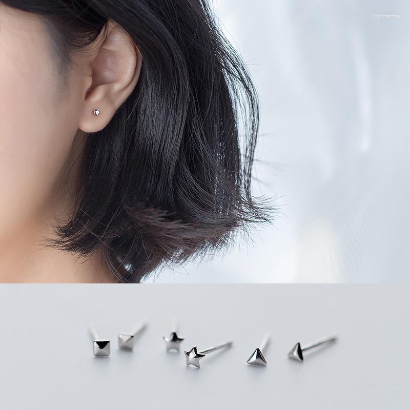 

Stud Earrings MloveAcc 925 Sterling Silver Exquisite Square Star Triangle Female For Women Jewelry Gift