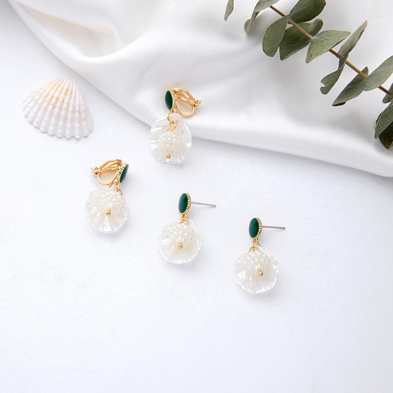 

Dangle Earrings Simple Design Arrival Cute Korean Drop Earring For Women 2 Style Acrylic Shell Handmade Charming Date Gift Jewelry