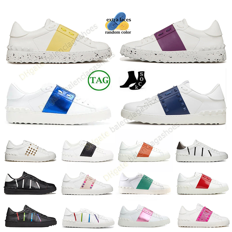 

Top Branded Women Mens Casual Open Sneakers Famous Italy Calfskin Black White Golden Cro Designer Top Leather Paltform Loafers Vintage Bottoms Trainers, B24 36-46