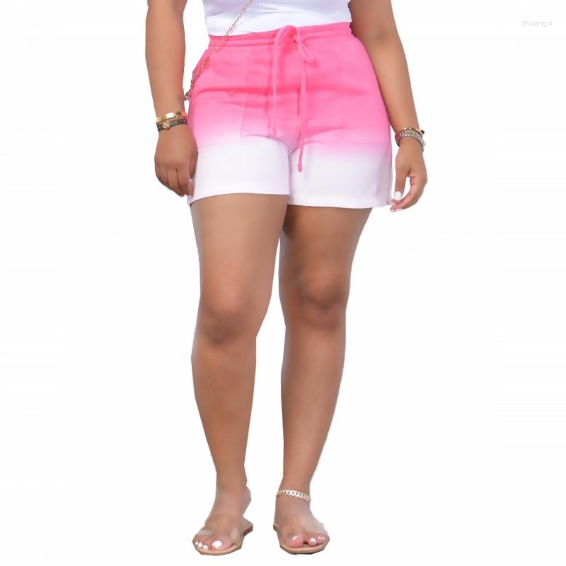 

Ethnic Clothing 2023 Summer Shorts Gradient Color Fashion Casual Girl's Elastic Waist Lace-up Pockets For African Women Cloth