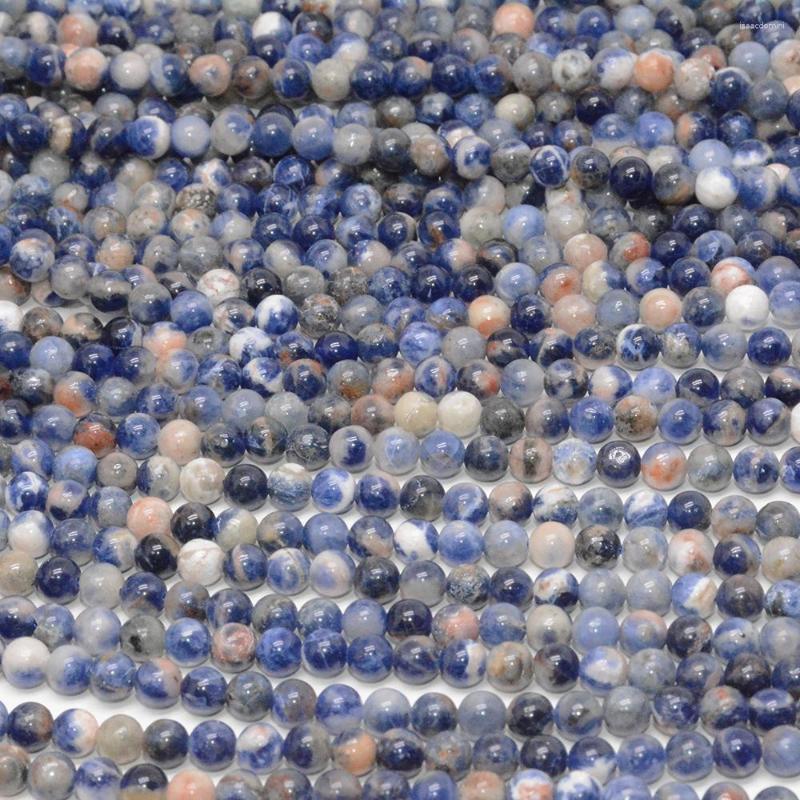

Loose Gemstones Natural Blue Orange Sodalite Round Beads 4mm-4.3mm