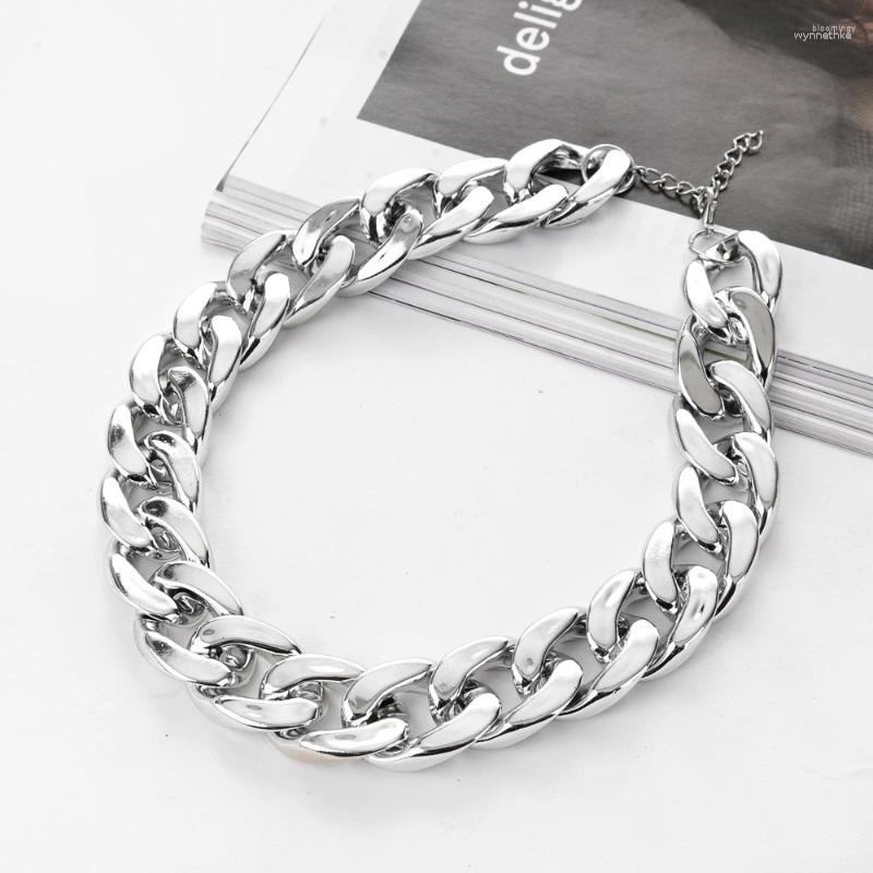 

Chains Punk Choker Necklace Collar Statement Hip Hop Big Chunky Plastic Plated Thick Chain Women Girls Party Jewelry Gift