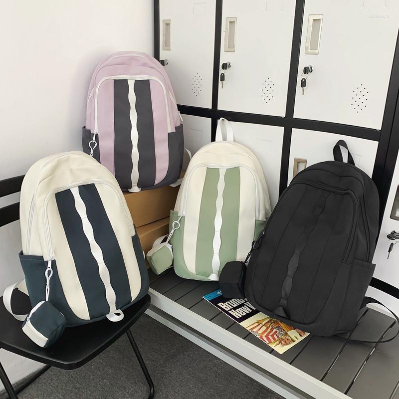 

School Bags Nylon Waterproof Women Backpack Large Capacity Bag For Girls Outdoor Travel Backpacks Student Bookbags Mochila, Black