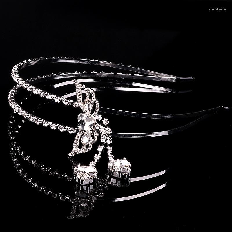 

Hair Clips Cupid Angel Wing Hoop Bride Wedding Headband For Women Rhinestone Tassel Headdress Accessories