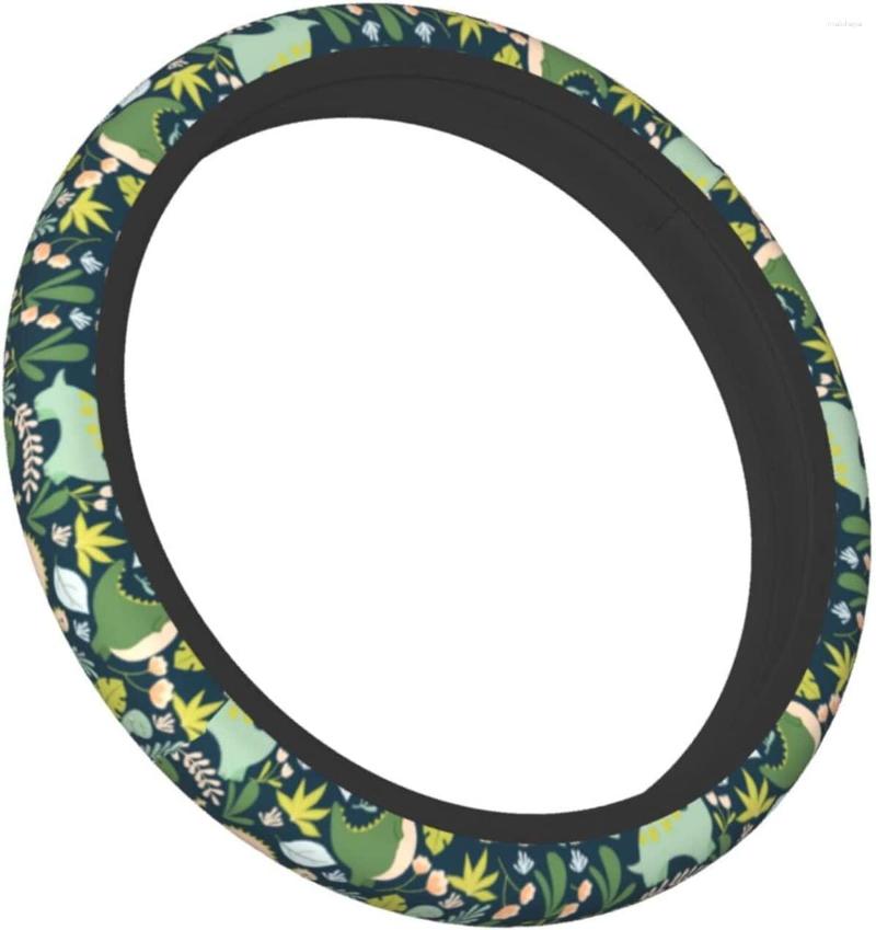 

Steering Wheel Covers Kawaii Dinosaur Cover Universal 15 Inch Dino Print Neoprene Car Protector Cute Automotive