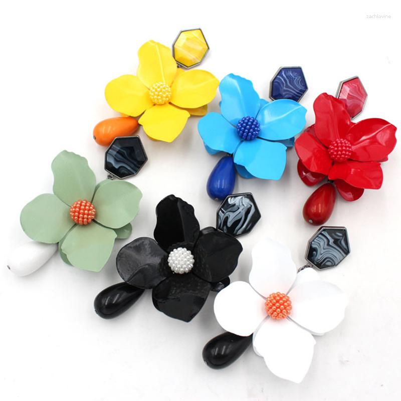 

Dangle Earrings Vintage Resin Flower Long Large Boho Statement For Women Summer Charm Accessories Gift 2023 Trend