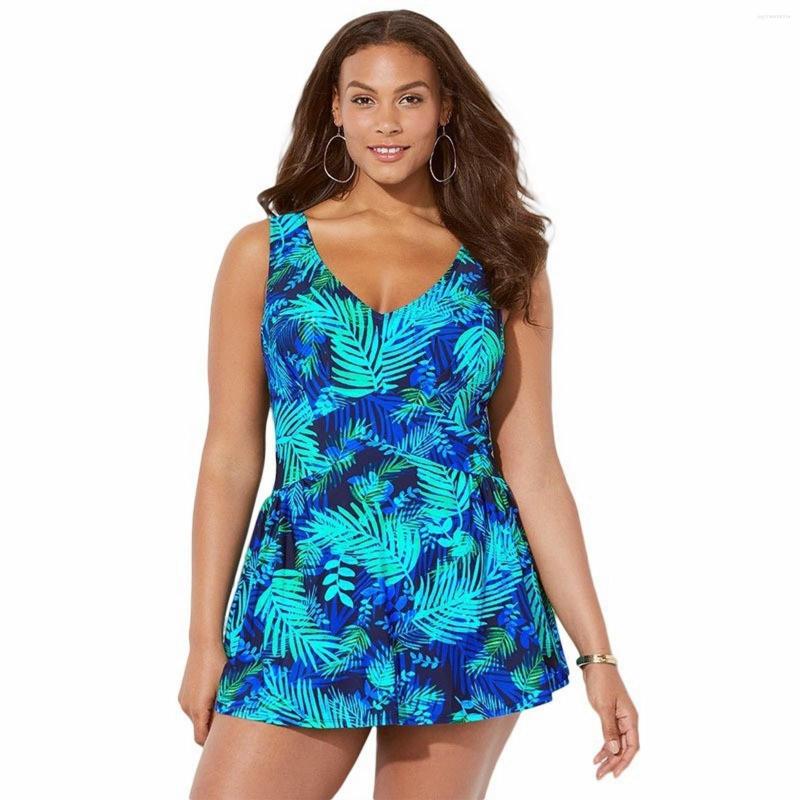

Women's Swimwear Slimming Conservative Swimsuit Leaf Print Vest With Swimming Pantyskirt Style Suit Men's Basketball Shorts