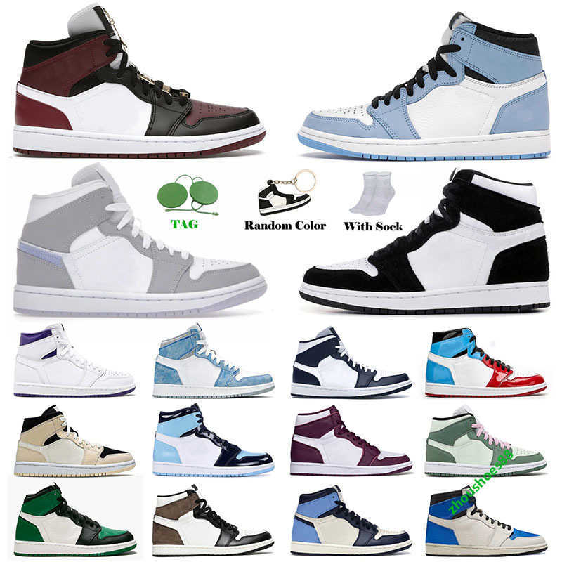 

Jumpman 2023 1 1s Mens Basketball Shoes Og High University Blue Mid Dutch Green Seafoam UNC Shadow Pink Bordeaux Obsidian Dark Mocha Men Women Sneakers Trainers, Black leather 36-46