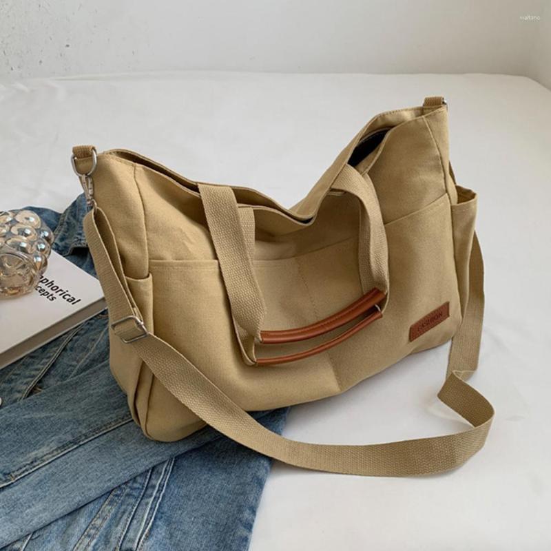 

Evening Bags Large Capacity Handbags For Women 2023 Casual Canvas Shoulder Vintage Messenger Travel Shopping, Black