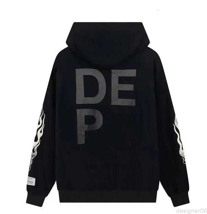 

Fashion Men Womens Galleries Dept Hoodie Sweate Designer T-shirt Pullover Letter Flame Print Long Sleeve T-shirt High Street Sweatshirts, 20