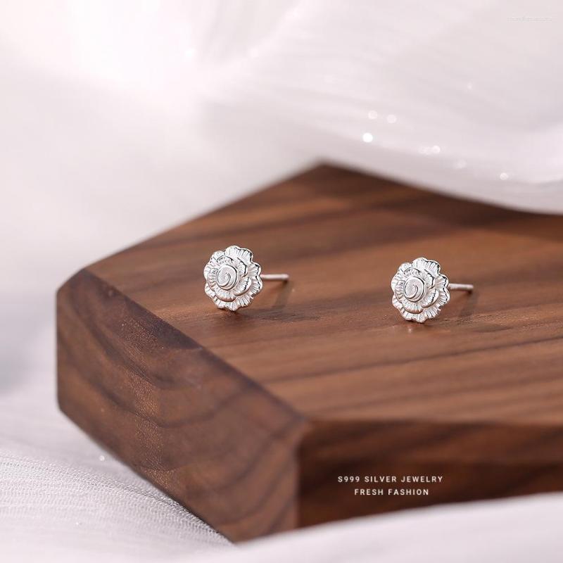 

Stud Earrings Luxury Simple 925 Sterling Silver Flower For Women Fashion Jewelry Accessories