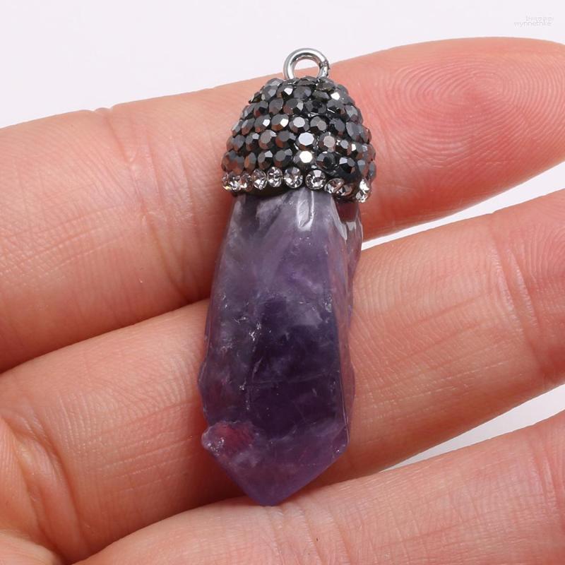 

Pendant Necklaces Natural Stone Amethysts Charms Pendants DIY For Jewelry Making Necklace Earring Women Gift Size 20x50-25x55mm
