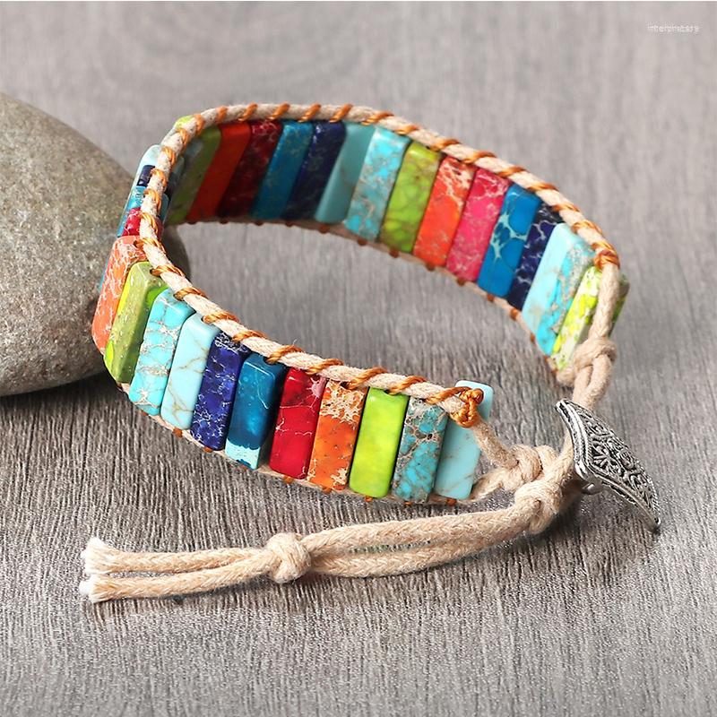 

Strand Charm Tiger Eye Braided Bracelet Adjustable Rope Natural Stone Rectangle Shape Bracelets & Bangles Beaded Women Jewelry Men Gift