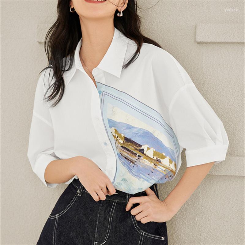 

Women' T Shirts DISCVRY Women Puff Sleeve Preppy Loose Sweet Vintage Tender Japanese Style Simple Summer Fashion Temperament All-match Ins, White