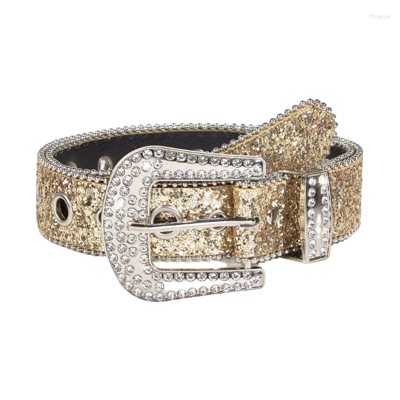 

Belts Spring Summer Cowboy Bling Rhinestones Belt Full Diamond For Adult Drop, Gold