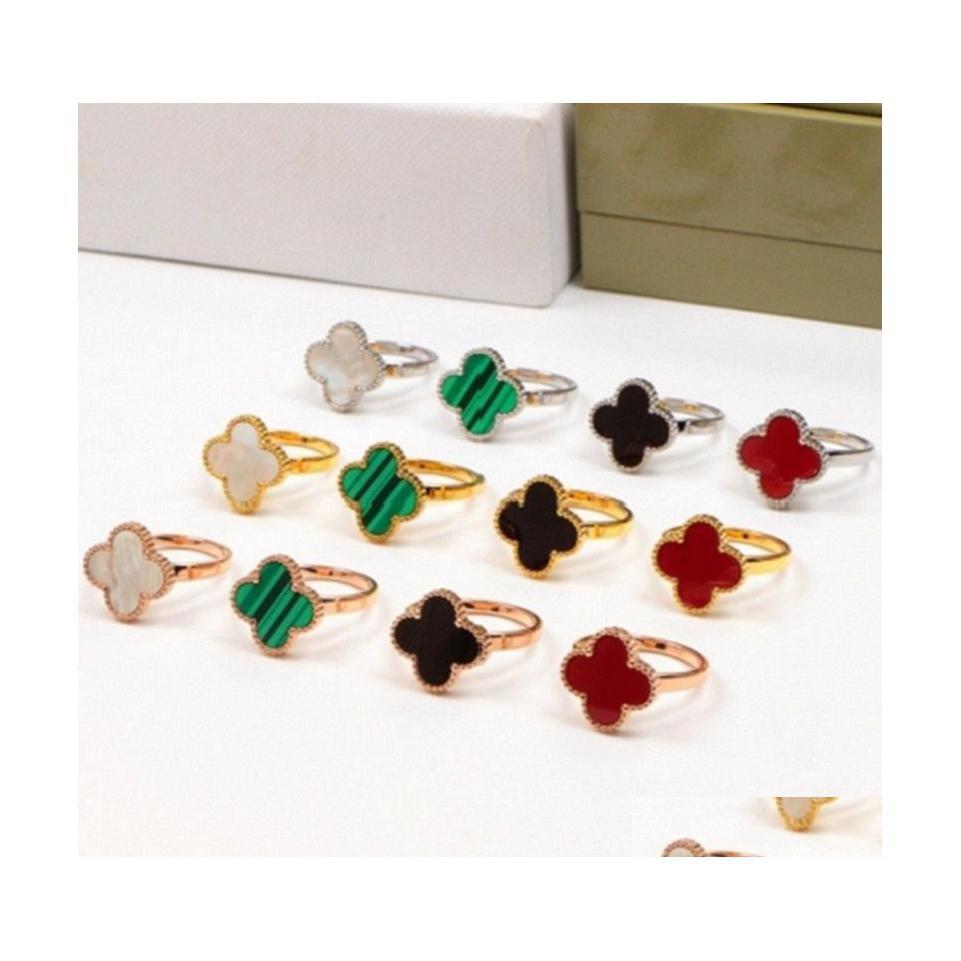 

Band Rings Womens Designer Clover Fashion Fourleaf Flowers Ring Shell Titanium Steel Lovers Jewelry Drop Delivery Dhvja Dr Dhvus