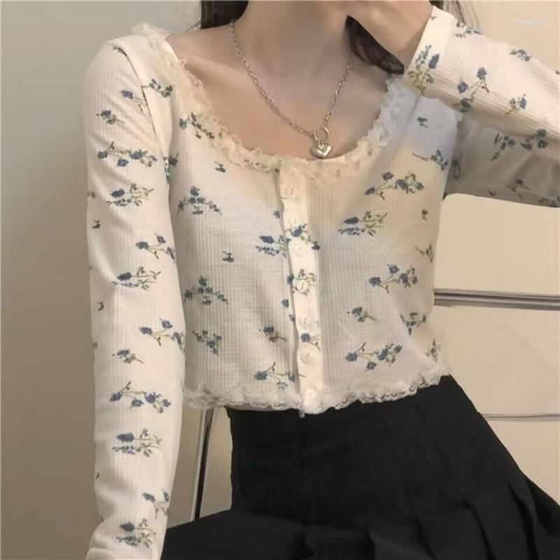 

Women' Knits Women Cropped Cardigan Female Lace Floral Crop Tops Girls Thin Coat All-match Long Sleeve Shirt Ladies Shawl Outerwear, White
