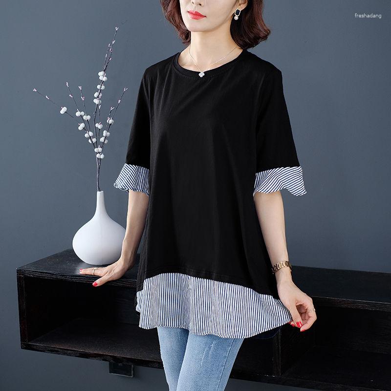 

Women's T Shirts 2023 Fashion Summer Shirt Women Short Sleeve O Neck T-shirt Woman Korean Style J376, Black