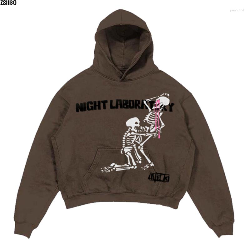 

Women's Hoodies Grunge Oversized Hoodie Streetwear Womens Spring Khaki Y2K Tops Skull Print Hip-hop Women Sweatshirts Kawaii Long Sleeve, Auburn