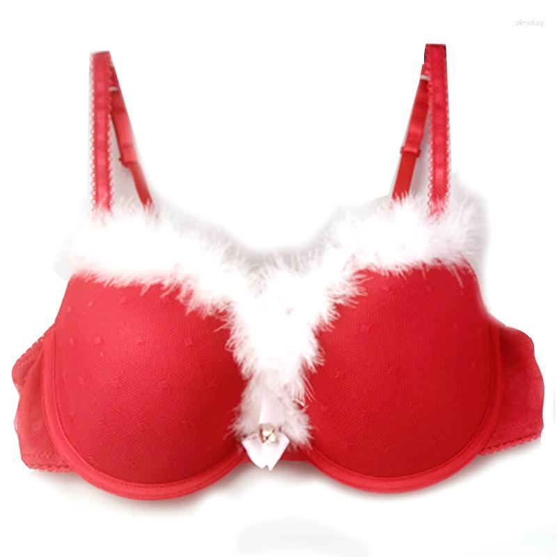 

Bras Mierside Sexy Lady Christmas Underwire With Bell For Women Red Bra Underwear