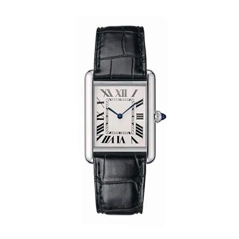 

U1 Top-grade AAA Geometric Rectangle Tank Wristwatches Senior Must Quartz Watches Female Roman Number Watch Black Leather Sapphire Crystal Glass Ultra Thin Clock