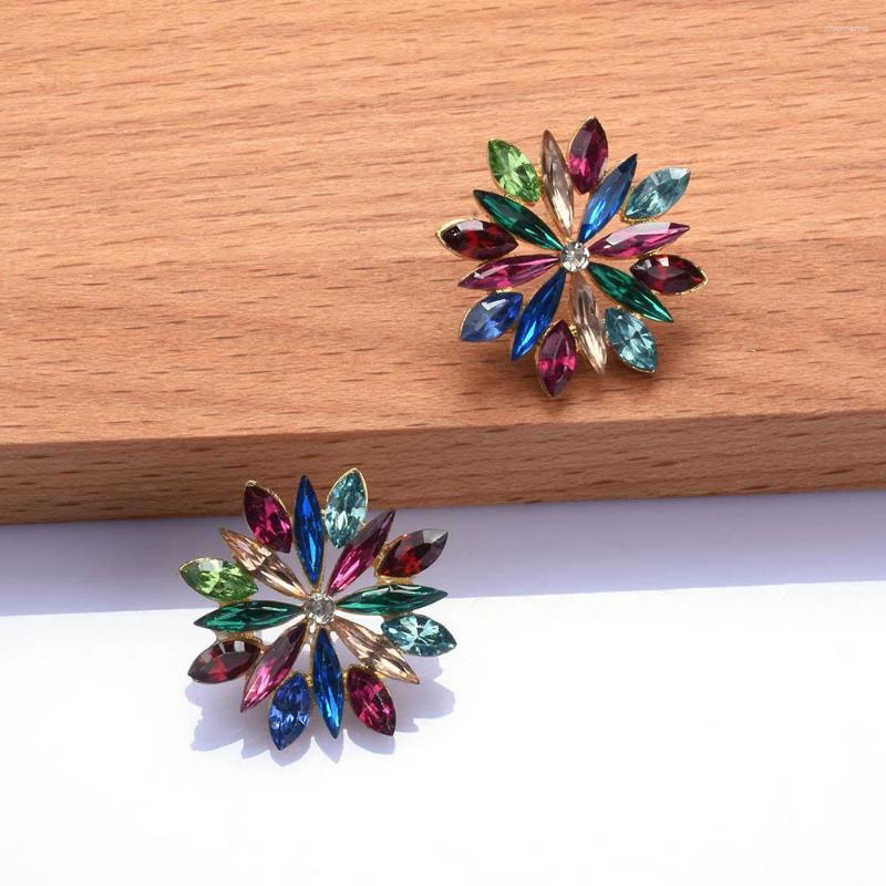 

Stud Earrings Multicolor Glass Stone Rhinestone Piercing Flower Women Wedding Jewelry 2023