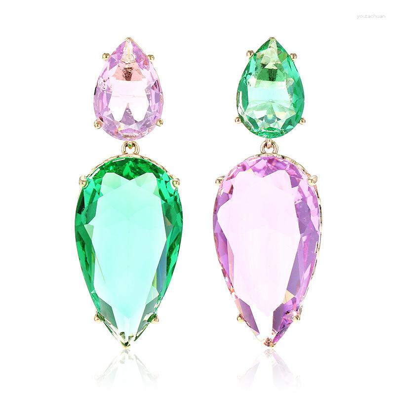 

Stud Earrings WOMEN WATER DROP CZ LADIES COLORED PURPLE GREEN EMERALD EAR