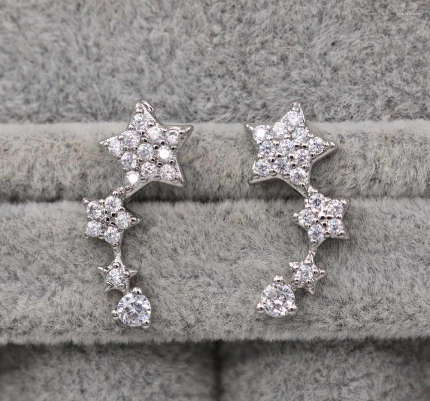 

Stud Earrings Trendy Star Gold Plated Copper White Red Zirconia For Women Fashion Jewelry Accessories Wedding Anniversary Gifti