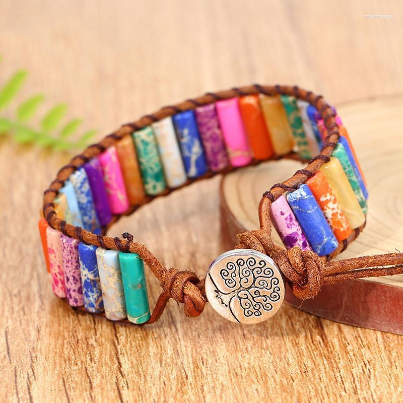 

Strand Colorful Round Beads Hand Emperor Stone Bracelet Spiritual Healing StonesBoho Jewelry Friendship Bracelets For Women