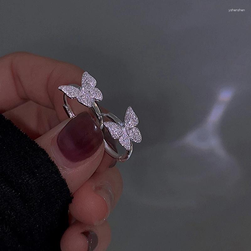 

Stud Earrings Sam Panda 925 Sterling Silver Ly Arrived Shiny Matte Butterfly Hoop Female Simple Charm Gorgeous Jewelry Wedding
