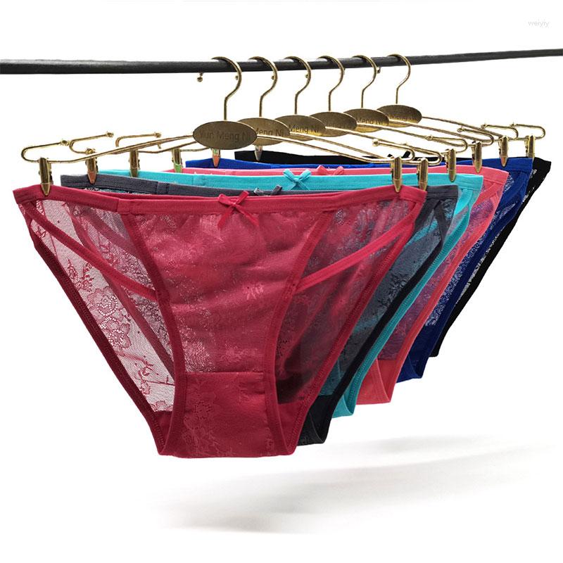 

Women's Panties CHRLEISURE 6PCS/Set Fashion Lace Sexy Women's Briefs Skin-friendly Comfortable Breathable Invisible Bag Buttock, 6color