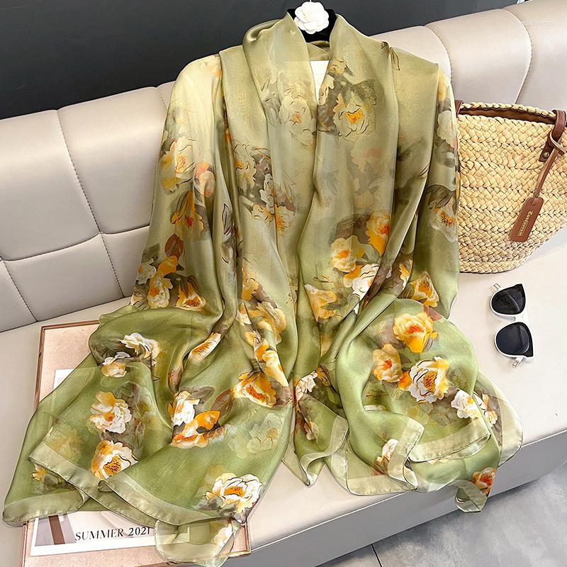 

Scarves Soft Silk Scarf For Women Luxury Headscarves Hijab Muslim Shawl Bandana Foulard Warm Autumn Wrap W320