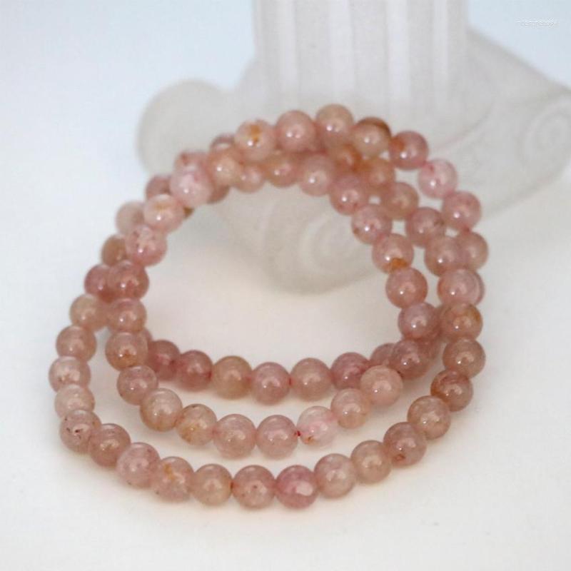 

Strand Natural Stone Strawberry 6mm Round Beads Multilayer High Grade Women Fashion Jewelry 18inch B2895