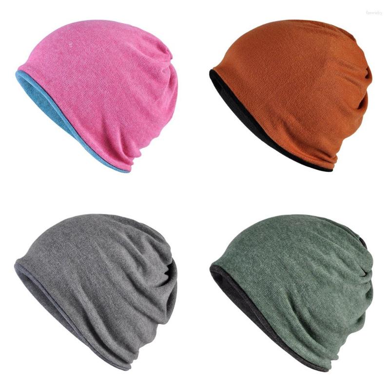 

Berets Neck Scarf Hat Dual Use Double Color Slouchy Beanie Cap Men Women Oversized HATRX0019, 01-gray blue