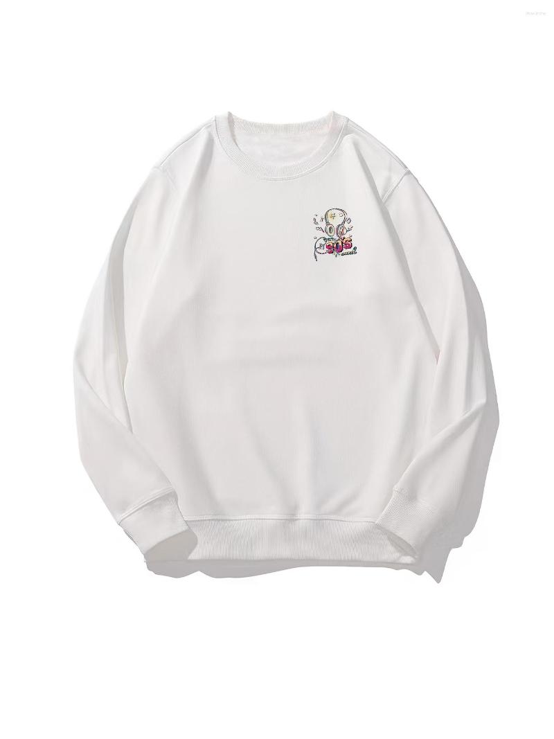 

Men's T Shirts Sweatshirt Heavyweight Crew Neck Pullover Winter Casual With 90's Earphone Rock Print Graphic, White