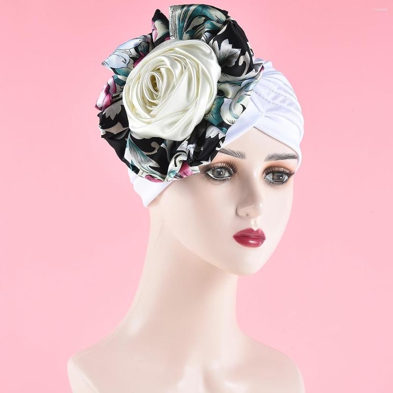 

Beanies Flower Bandana Turban Hat For Women Hair Cap Head Wrap Girls Her, White
