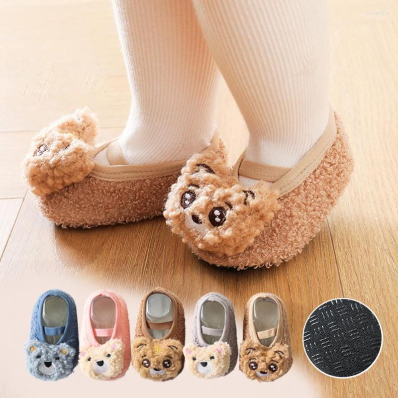 

First Walkers 1 Pair Footwear Socks Fashionable Lovely Soft Anti-falling Padded Keep Warm Polyester Boys And Girls Toddler Shoes, Blue