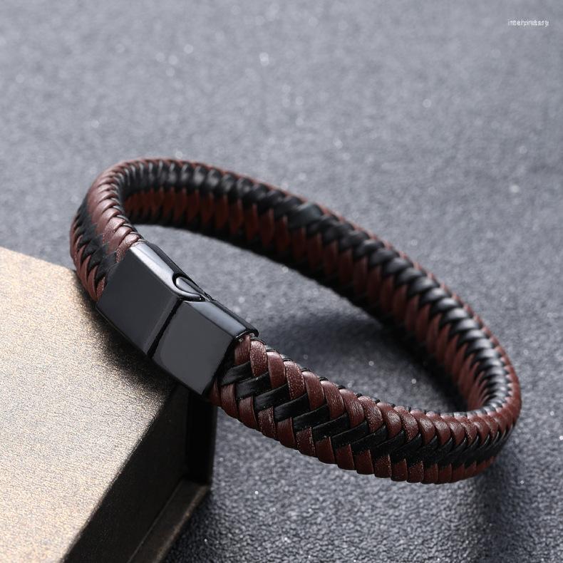 

Bangle Vintage Hand Woven Leather Rope Magnetic Clasp Bracelet Classic Men's National Style Leisure Party Jewelry