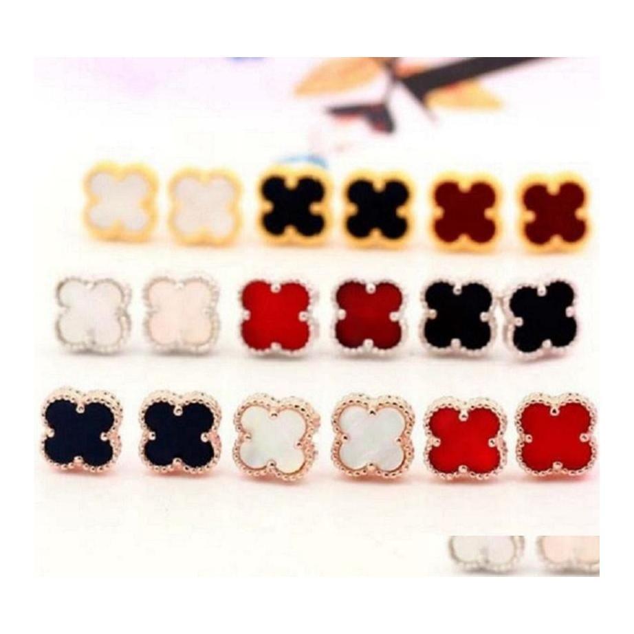 

Stud Designer Earrings Women Love Fourleaf Clover High Quality Fashion Luxury Wedding Cleef Jewelry Drop Delivery Otdst Del Dhfnx