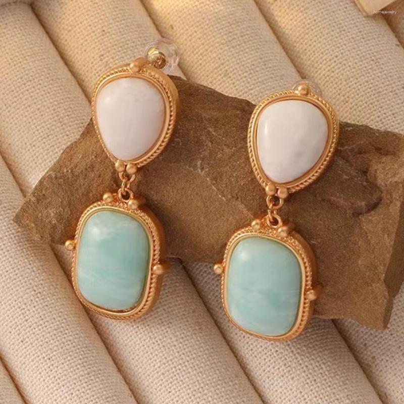 

Dangle Earrings Vintage Natural Jade Pendant Luxury Women's Jewelry Original Design Mature Temperament Accessories Party Wedding Gifts