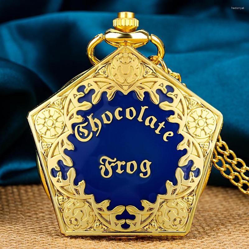 

Pocket Watches Charm Gold Pentagon Shaped Quartz Necklace Watch Women Fob Chain Pendant Clock Male Antique Timepiece Gifts, With 80 cm chain