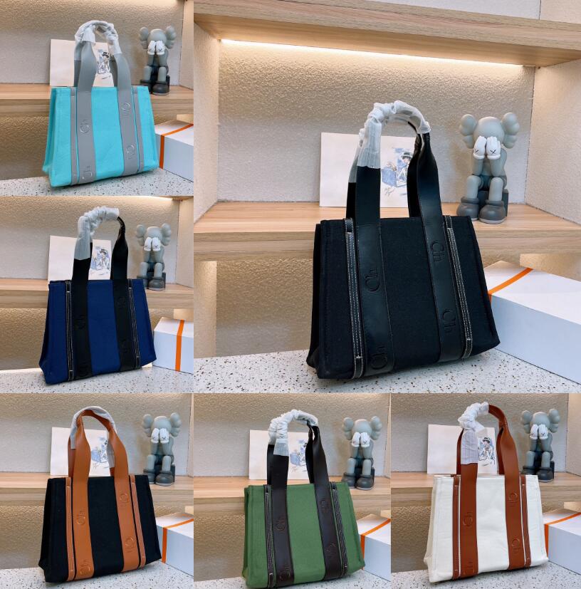 

Women handbags WOODY bag Tote shopping bag handbag canvas embroidery linen Large Beach bags classic designer travel Crossbody Shoulder Wallet 2size, 03(c811299)