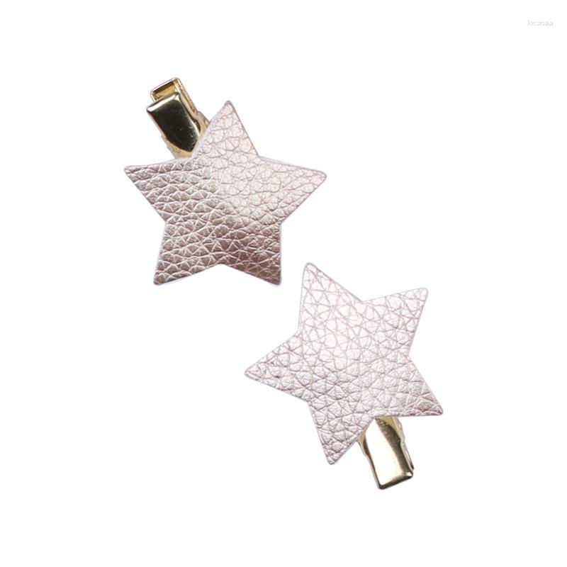 

Hair Accessories Boutique 15pairs Fashion Kawaii Glitter Star Hairpins Solid Cute Leather Mini Clips Princess Headwear