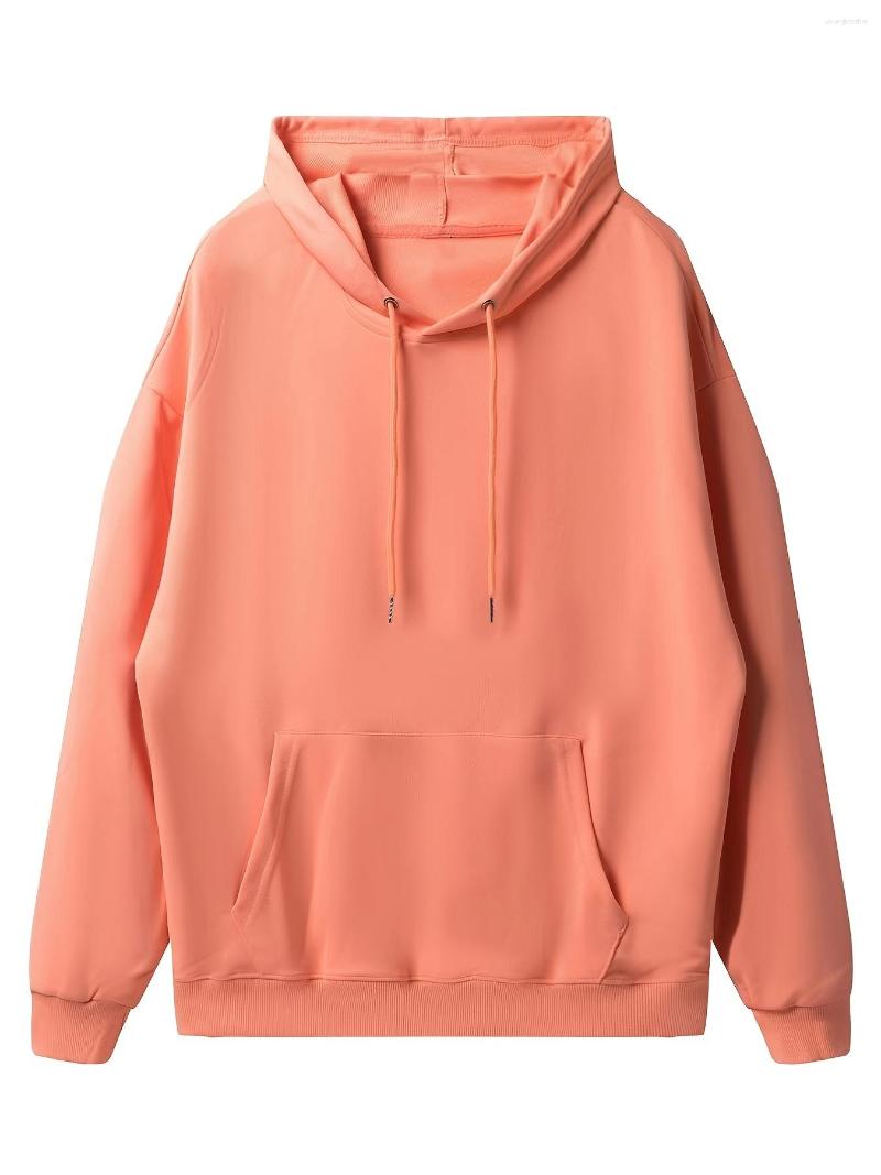 

Men's T Shirts Autumn And Winter Trendy Off-the-shoulder Hooded Sweatshirts, Coral