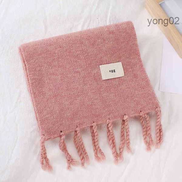 

Egg Korean dongdamen solid color knitted wool scarf Korean autumn and winter versatile thickened warm tassel shawl 4GDV3
