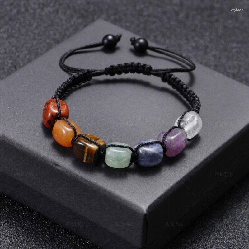 

Link Bracelets Adjustable Healing Energy Beads Chain Women Men Jewelry Natural Stone Bead Bracelet Fashion Bangle
